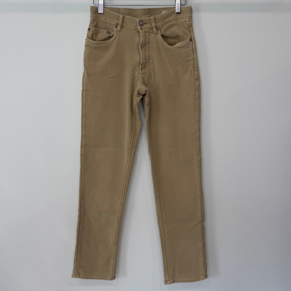 Faherty Brand Women Tan Khaki 5-Pocket Straight Leg Stretch Pants Size 28